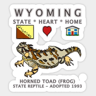 Wyoming - Horned Toad (frog) - State, Heart, Home - state symbols Sticker